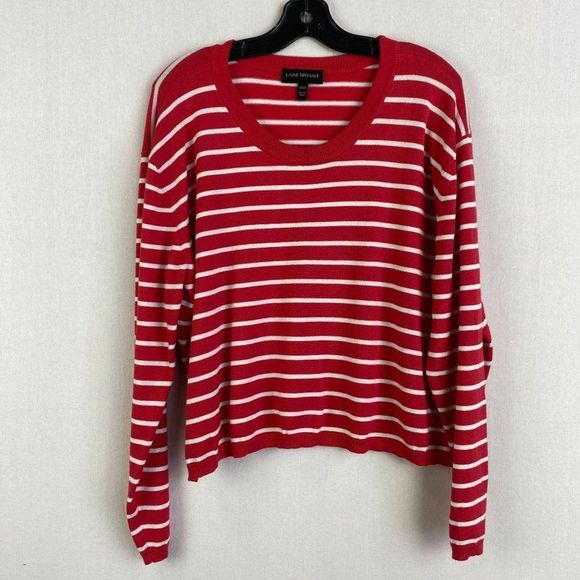 LANE BRYANT Red Stripe Sweater - Picture 1 of 6